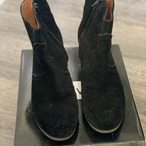 Lucky Brand Western Style Suede Leather Bootie Black/ Size 7.5 - Picture 2 of 6